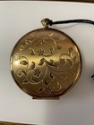 Vintage Ladies Powder Floral Engraved Gold Tone Compact W mirror By Ritz Unused