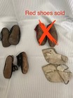 Antique Lot Of 3 Pair Baby Shoes