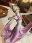 Antique German Art Deco Lady Dancing Porcelain Figurine 6 5  Pink  8455 Germany