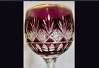 Antique St  Louis Cut To Clear Wine Stems-amythest   Chartreuse Cut To Clear