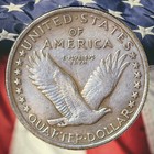 1916 Standing Liberty Quarter Dollar Silver Plated Novelty Coin Modern Restrike