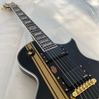 Solid Wood Mahogany Body  Vintage-style Black And Gold Electric Guitar  Free Shi