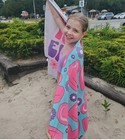 Girls Matching Beach Set     Recycled Polyester Swimsuit  Sun Hat   Quick Dry Towe