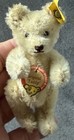 Wow Vtg Mini Steiff Mohair White Bear 4    W  Chest Tag  Button   Flag All Id  