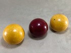 Vintage Belgian Bakelite Billiard Balls Red   White Set Of 3 Handmade 484 5g