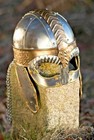 Viking Steel Helmet Antique Roman Medieval With Chainmail Knight Armor Helmet