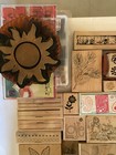 Huge Large Lot Vintage Wooden Rubber Stamps For Crafts Scrapbooking Collections
