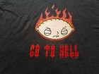Vintage Family Guy Stewie Griffin Go To Hell T-shirt Men s Xl Flame Y2k Black
