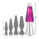 Lava  Lamp Grande 27   Pink Wax   Purple Liquid   Silver Base