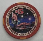 Silver City Casino  5 Chip - Las Vegas Nevada - Happy New Year 1999