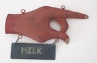 Antique Old Iron Advertisement Trade Sign Hand Direction Hand Made  