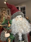Woodland Christmas Santa Tree Topper Tabletop Figurine 19    Burgundy Red Robe