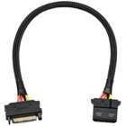 Crj 15pin Sata To 4pin Molex Power Adapter Cable 12inch 30cm Black Sleeved Pow