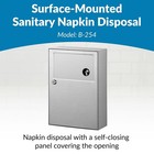 Bobrick Surface-mounted Sanitary Napkin Disposal     Ada Compliant  Satin-finish
