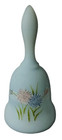 Vtg Bell W  Fenton Label Asters Blue Custard Glass Satin Frosted Signed George