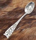 Antique Vintage Navajo Whirling Log Stamped 4  Silver Spoon