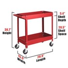 Tce Service Utility Cart Heavy Duty 2 Shelf Tier 300 Lbs Rolling Trolley  Red