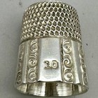 Simons Bros Sterling Silver Thimble Eight Sided Scroll Paneled Signed Size 10