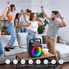 Karaoke Machine  Portable Bluetooth Speaker With 2 Wireless Microphones For