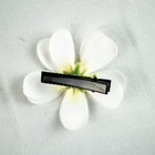 Vintage 1990 s White Green Yellow Hawaiian Floral Hula Dance Hair Clip Pin