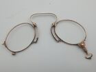 Antique Oval Pince-nez Eye Glasses 12k Gold Spring Bridge Folding 
