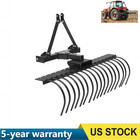 50  3 Point Hitch Landscape Rake W  Steel Tines For Category-0 Cat-1 Tractor
