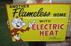 Reddy Kilowatt Electric Heat Metal Advertising Sign Indiana Michigan Electric
