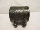 Antique Victorian Silver Plate Napkin Ring Esthetic Style Floral Footed Engraved