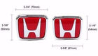 2pcs Red Jdm Civic Prelude Crx Accord Hood Trunk Emblem Badge 2 7 8 X 2  3 8