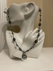 Vintage Glass And Stone Bead Necklace 18 5 Inches Long 