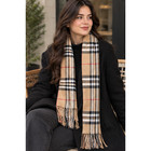 Mens Womens Winter Warm Made 100  Of Cashmere Scarf Scarves Plaid Wool