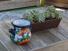 Colorful 10 5  Round Planter Talavera Ceramic Flower Pot  Handmade Pottery