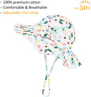 Baby Girl Sun Hat With Upf 50  Outdoor Adjustable Beach Hat With Wide Brim Bucke