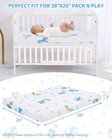 Pack And Play Mattress - Soft Breathable Portable 38  X 26  Blue Dinosaur