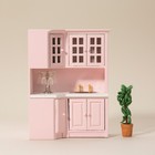 1 12 Scale Wooden Pink Cabinet Sink Counter Set Dollhouse Miniature Furniture