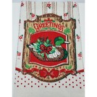 Vintage Franco Christmas Greeting Duck Dish Towel Made In Usa