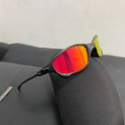 Oakley Juliet 1 0 X-metal Polarized Sunglasses Red Lens Black Frames Vintage