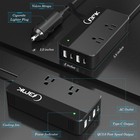 200w Car Power Inverter Dc 12v To 110v Ac Inverter 4 Usb Ports Charger Adapter C
