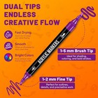 Acrylic Paint Markers  24 Colors Dual Tip Fine   Brush Pens Set