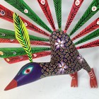 Vintage Peacock Statue Folk Art Mexican Wood Carve Alebrijes Spirit Animal  l15 