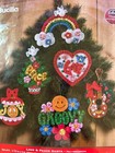 Bucilla Original Peace   Love Felt Christmas Ornaments Kit Oop Rare 2013
