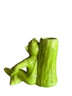 Vintage 1950   s Gilner Green Pixie Elf Vase Figure