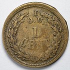 1863 I o u 1 Cent Civil War Token Cwt - Cracked Planchet Error
