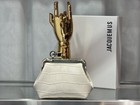 Women s White Croc Embossed Coin Purse  Metal Frame Mini Kiss Lock Pouch