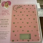 Nib Paris Hilton Digital Glass Kitchen Scale Lcd Display Pink Gold Hearts Rare