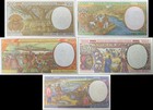 Central African States Gabon Set 5 Pcs 2000 P 501ng 502ng - 505ng Code N Unc