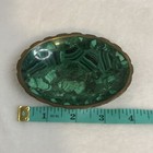 Vintage Mcm Mid Century Modern Malachite   Brass Trinket Dish