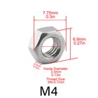 M4  M6   M8  Metric 304 Stainless Steel  Din934 Hex Nuts  Machine Screw Nut