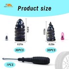 60 Pcs Tire Plugs Screw Type  Tubeless Tire Repair Rubber Nail Kit  Quickfix Tir