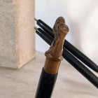 Antique Brass Victorian Handle Walking Stick Cane     Handmade Wooden Gentleman   s